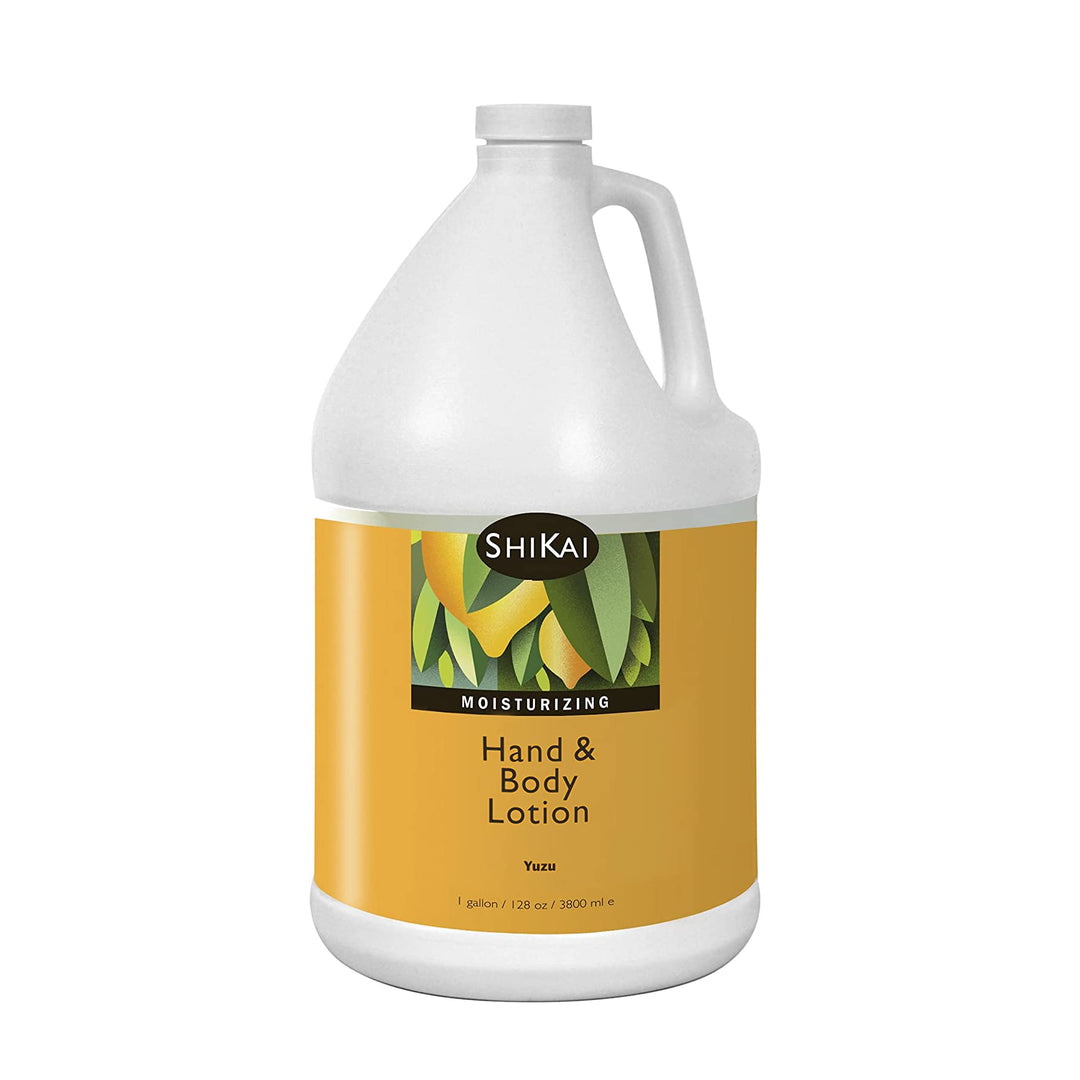 Shikai Hand & Body Lotion (Yuzu, 1 Gallon) | Daily Moisturizing Skincare For Dry And Cracked Hands | With Aloe Vera & Vitamin E