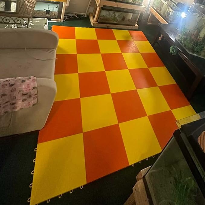 15 Green Tiles - High Durability Colored Flooring Tiles - Interlocking Versatile Training Surface - Roller Skate Derby Indoor&Outdoor, Dance Floor Tiles, Basketball Tiles, Sports Floor