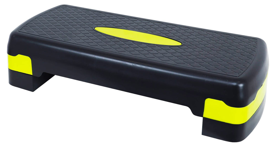Fitvids Adjustable Workout Aerobic Stepper Step Platform Trainer, 27-Inch, Black/Lemon