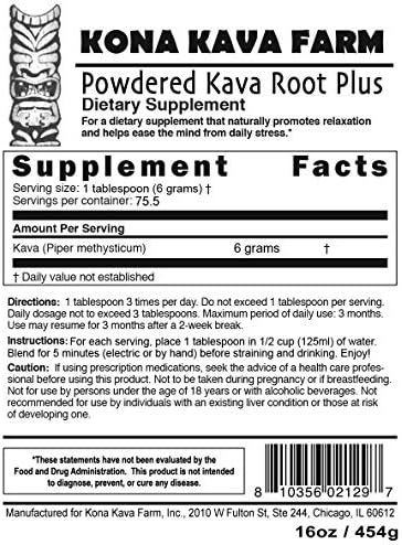 Powdered Noble Kava Root Plus (16 oz)