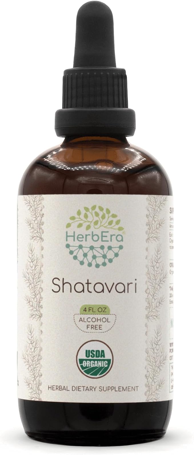 Shatavari B120 USDA Organic Tincture | Alcohol-Free Extract, High-Potency Herbal Drops | Certified Organic Shatavari (Asparagus racemosus) Dried Root (4 oz)