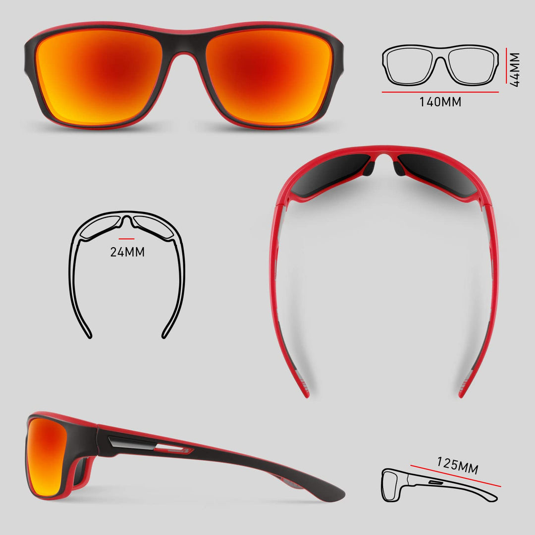 WEAROYO Polarized Sports Sunglasses for Men Women,Fishing Driving Rectangular Goggles UV400 Protection
