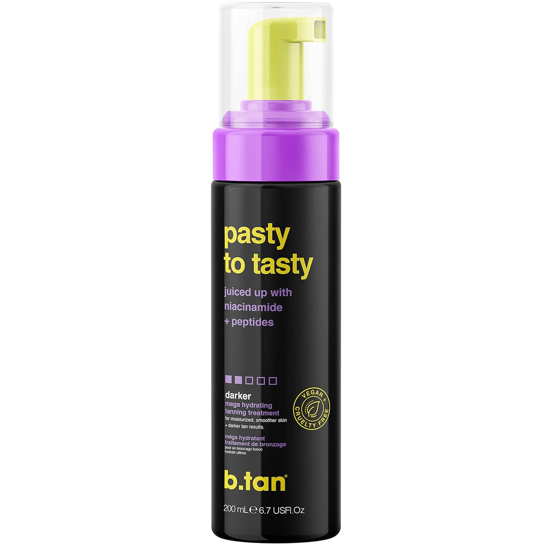 b.tan Dark Self Tanner Mousse – 1 Hour Express, Hydrating Foam for Glowy Skin