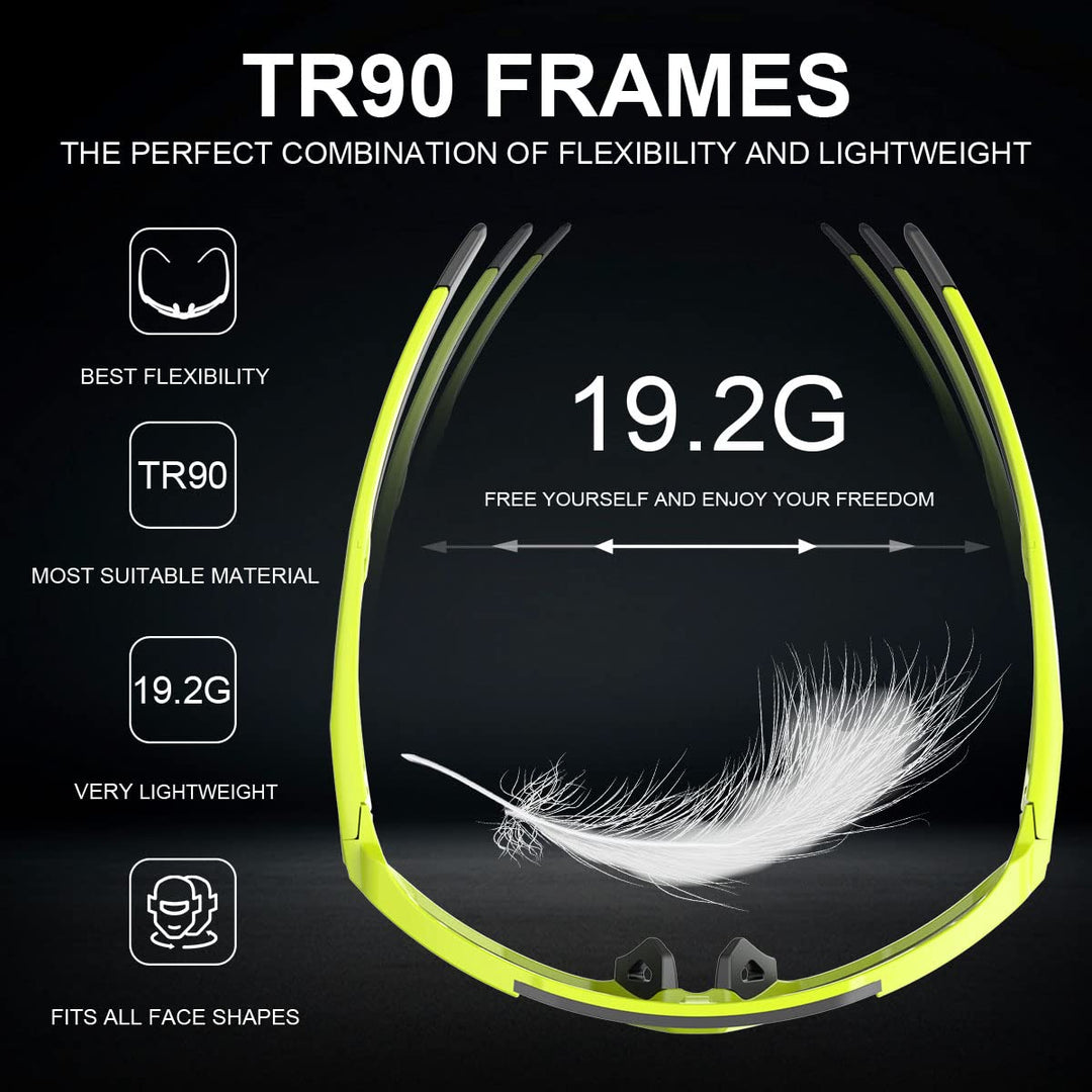 X-TIGER Polarized Sports Sunglasses with 3 Interchangeable Lenses,Mens Womens Cycling Glasses,Baseball Running Fishing Golf Driving Sunglasses