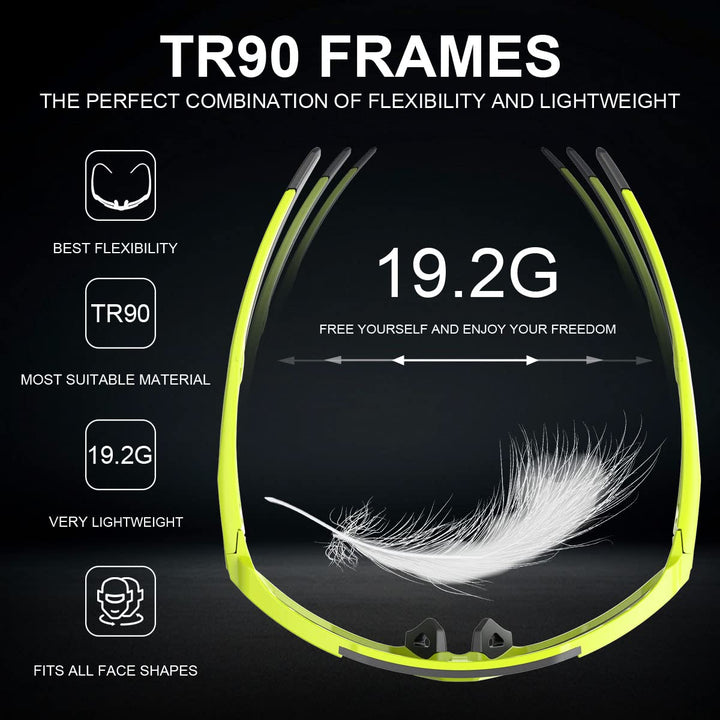 X-TIGER Polarized Sports Sunglasses with 3 Interchangeable Lenses,Mens Womens Cycling Glasses,Baseball Running Fishing Golf Driving Sunglasses
