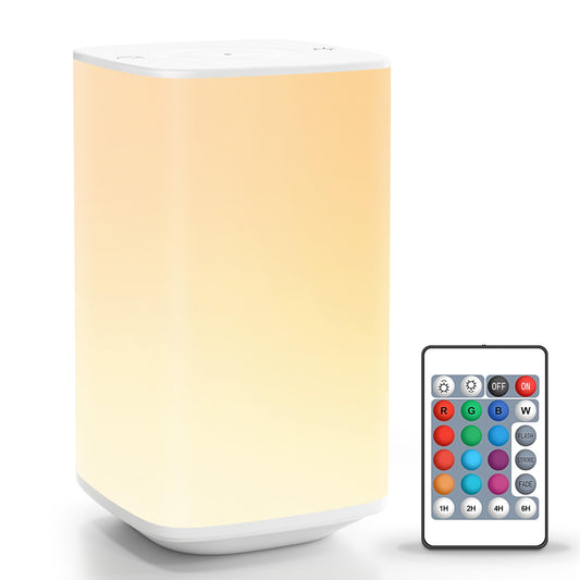 Auxmir Night Light, 4000mAh Rechargeable LED Table Lamp, Touch Bedside Lamp with RGB Colors, Dimmable Brightness, Remote Control, Portable Light for Children, Kids, Bedroom, Living Room, Camping