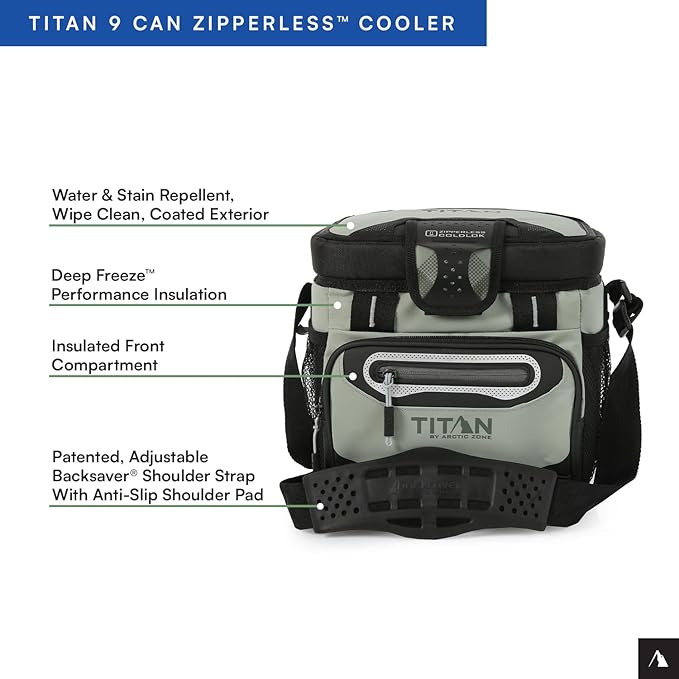Arctic Zone Titan Deep Freeze Cooler - Zipperless Hardbody Cooler - Small & Large Capacity- Beach & Camping Cooler - Deep Freeze Insulation, HardBody Liner, and SmartShelf