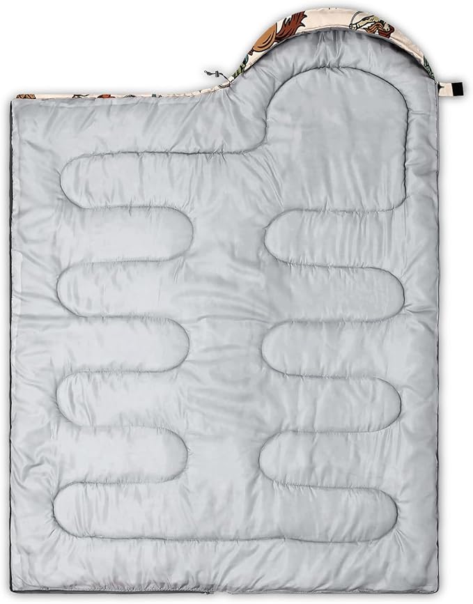 AILONEN Cartoon Fox Camping Sleeping Bag for Boys Girls Adults,Lightweight & Waterproof,3 Season Warm & Cold Weather,Portable,Kawaii Fox Printed Sleeping Bag,Traveling,Camping,Hiking