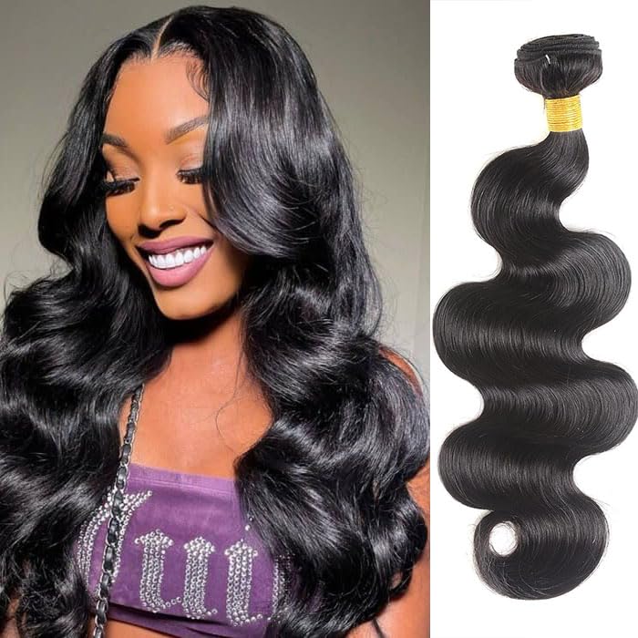 26 Inch 12A Grade Human Hair Bundles Body Wave Bundles 100% Unprocessed Brazilian Virgin Hair Bundles Double Machine Weft Brazilian Body Wave Bundles(1 Bundle)