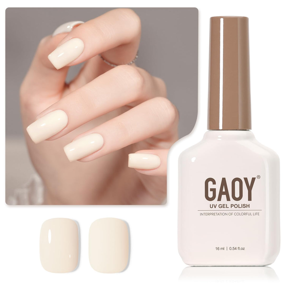 Gaoy White Gel Nail Polish, 16Ml Soak Off Gel Polish, Uv Light Cure For Nail Art Diy Manicure At Home, 2011 Silk White