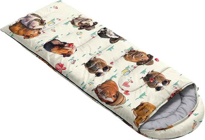 AILONEN Cartoon Fox Camping Sleeping Bag for Boys Girls Adults,Lightweight & Waterproof,3 Season Warm & Cold Weather,Portable,Kawaii Fox Printed Sleeping Bag,Traveling,Camping,Hiking