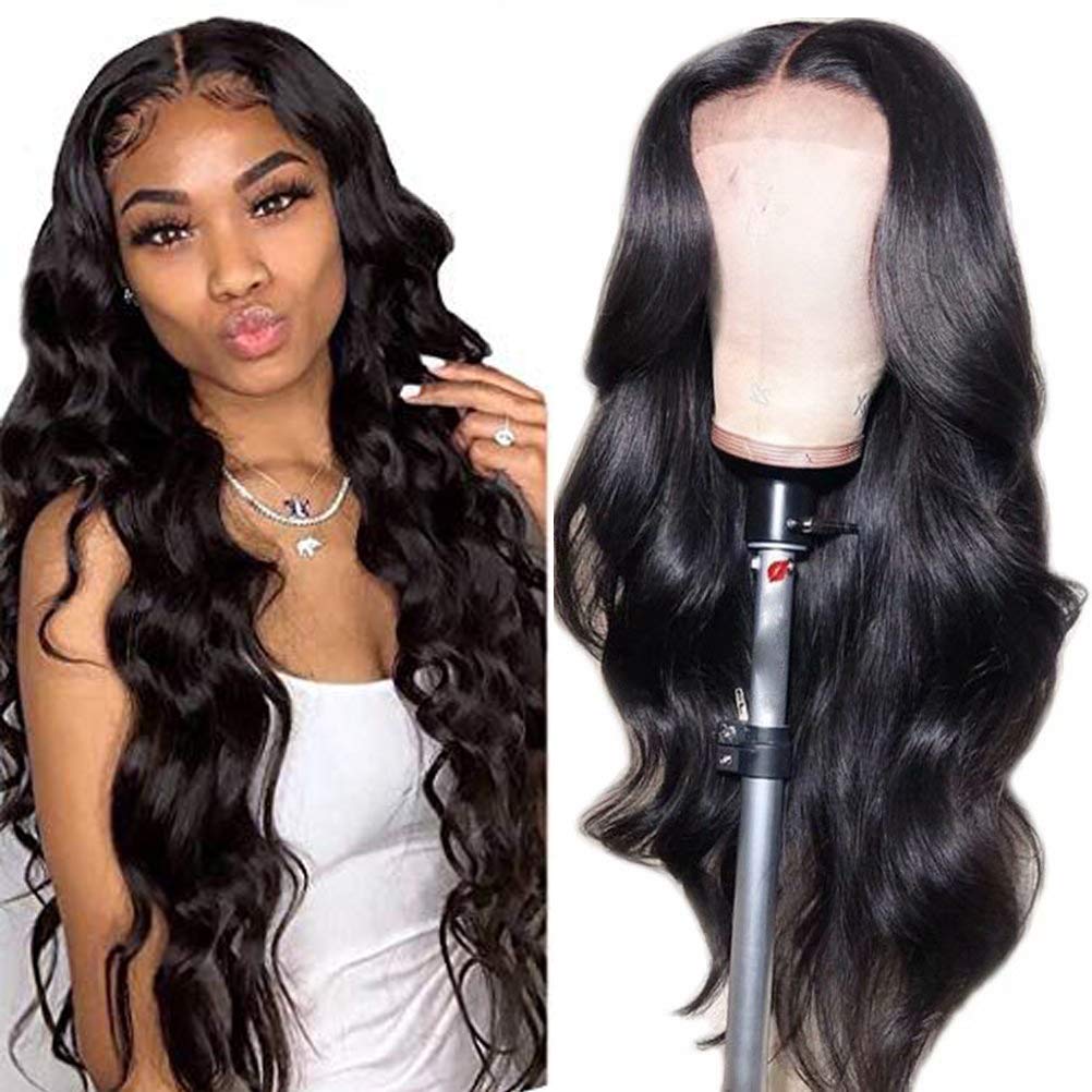 Iupin 4X4 Body Wave Lace Closure Wigs Brazilian Lace Front Wigs Human Hair For Black Women 150% Density Pre Plucked With Baby Ha