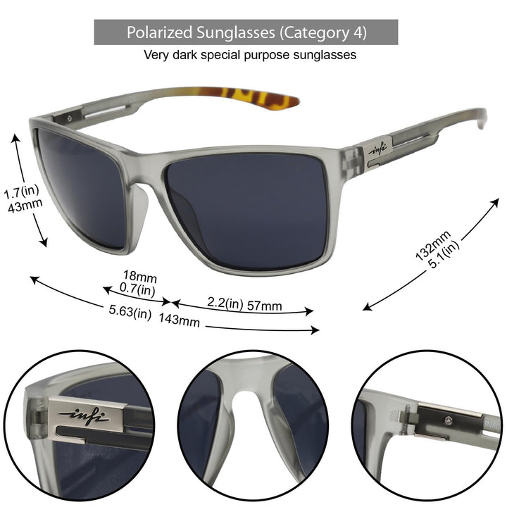 INFI Category 4 Polarized Sunglasses Men Women Very Dark Lens UV400 Protection for Sensitive Fishing Hiking Sports Glasses