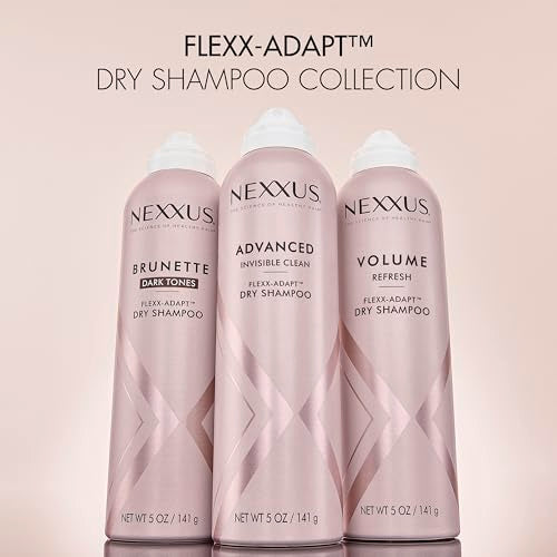 Nexxus Brunette Dry Shampoo For Dark Tones, 72 Hour Freshness, No Dull Residue with FLEXX-ADAPT Technology 5 Fl Oz