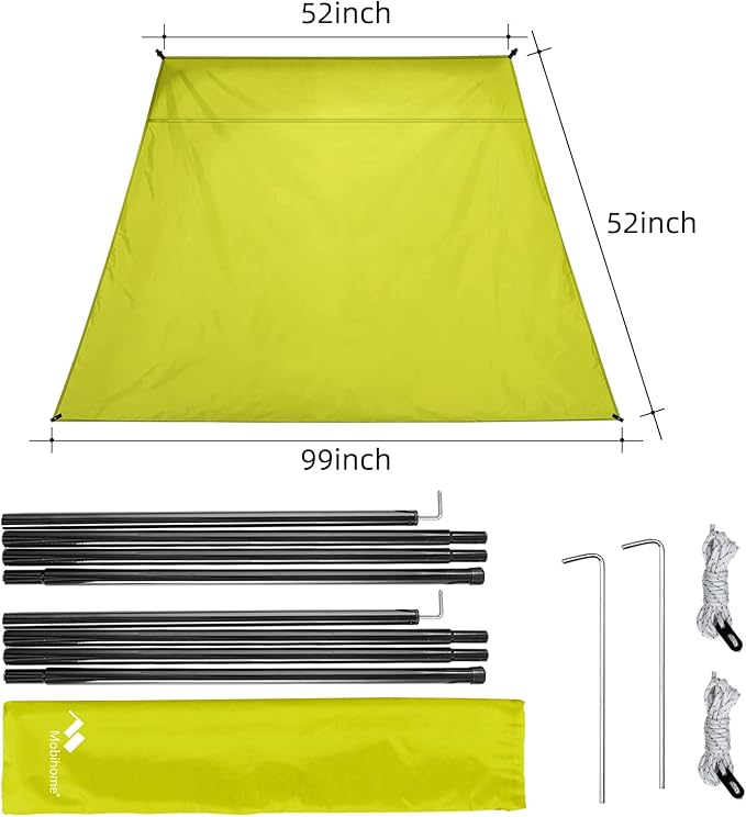 Pop Up Canopy Sun Shelters Shade Tent Camping Canopy 8.2' X 8.2' - Instant Portable Sports Cabana Umbrella, Easy Set-up and Take Down, with Sun Protection and One Shade Wall Included (Awning Green)