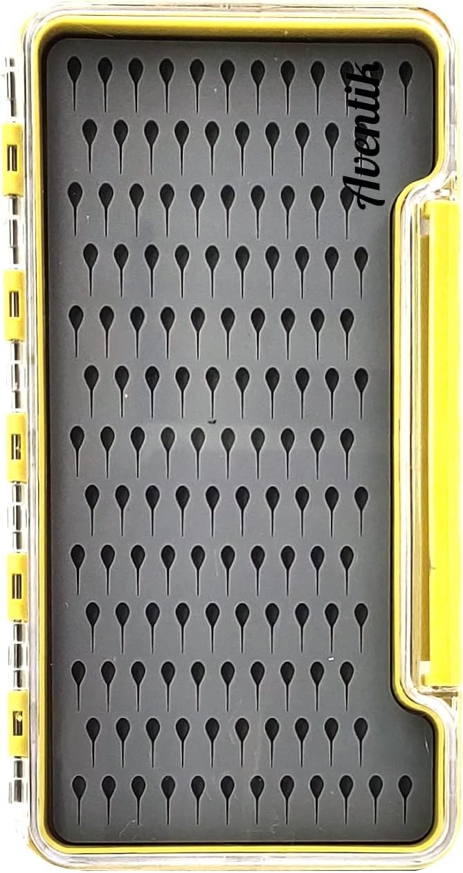 Aventik Fly Fishing Boxes Silicone Super Slim Fishing Storage Fishing Tackle Case Waterproof Best Pocket Sizes 7.36"X4.02"X0.63"/5.39"X3.74" X0.63''(1pcs-g048lt)