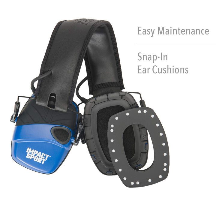 Howard Leight by Honeywell Impact Sport Sound Amplification Electronic Shooting Earmuff, Real Blue