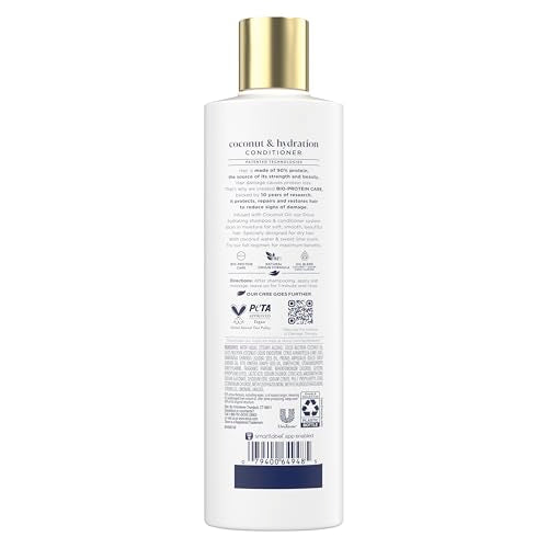 Dove Conditioner Coconut & Hydration for Dry Hair with Bio-Protein Care Technology and Coconut Oil 12 Fl Oz