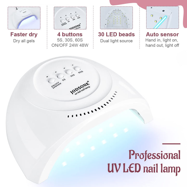 36-Piece Gel Nail Polish Set | 32 Colors, Base & Top Coats | Gifts for Women