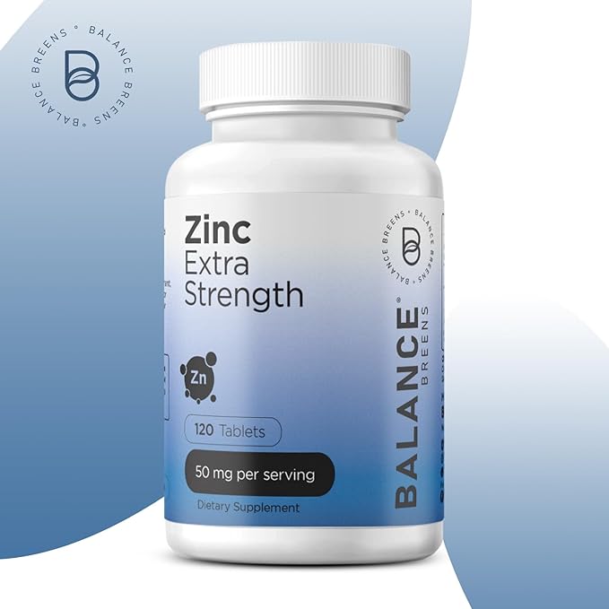 Zinc 50mg, 120 Vegetarian Tablets - Immune Support, Promotes Skin Health & Wound Healing, Extra Strength, Ultra-Absorbable