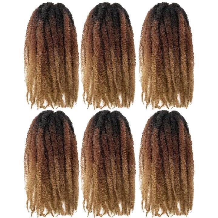 Toyotress Marley Twist Braiding Hair - 28 Inch Ombre Brown Blonde Long Marley Hair For Faux Locs, Afro Kinky Curly Marley Twist