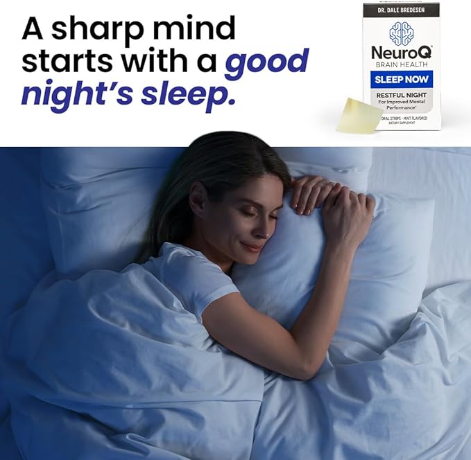 LifeSeasons NeuroQ Sleep Now - Natural Sleep Support Supplement - Maintain Healthy Sleep Cycles & Brain Function - Melatonin & L-Theanine - Non-Habit Forming - 30 Mint Oral Strips