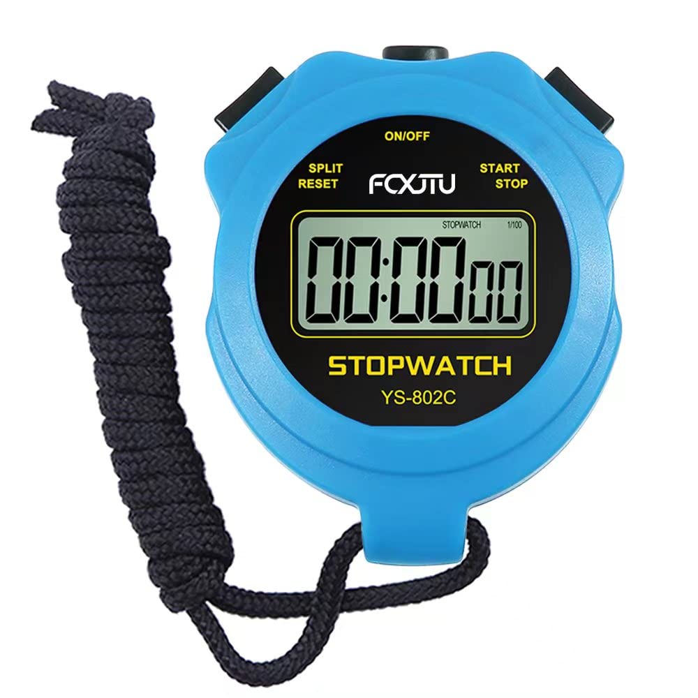 FCXJTU Digital Simple Pure Stopwatch Timer, No Bells, No Alarm, No Clock, Simple Basic Operation, Clear Display, ON/Off, Silent Stop Watch for Swimming Running Training Kids Coaches Referees Teachers