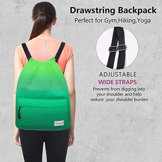 Waterproof Drawstring Bag, Gym Bag Sackpack Sports Beach Backpack for Men Women