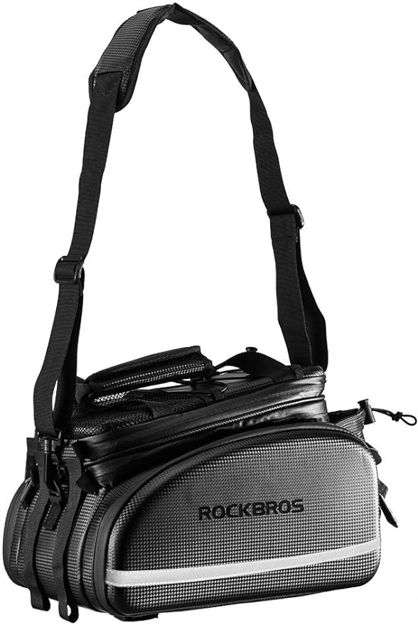 ROCKBROS Bike Rack Bag Trunk Waterproof Carbon Leather Bicycle Rear Seat Cargo Pack Pannier Handbag