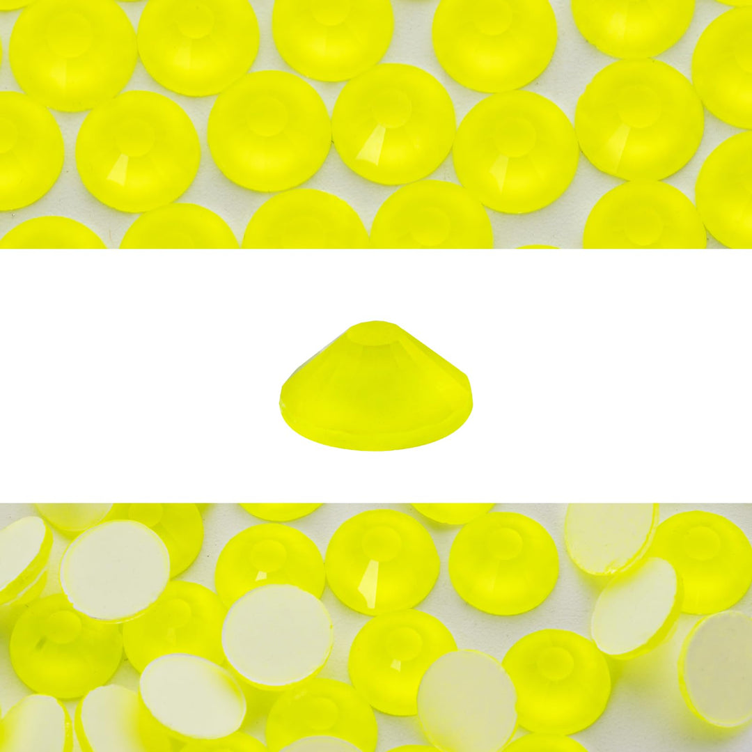 Novani 3000 Pieces Flatback Rhinestones Glass Round Gems Neon-Yellow Crystals for Nail Art DIY Crafts Clothes Shoes,SS8,2.3-2.5mm