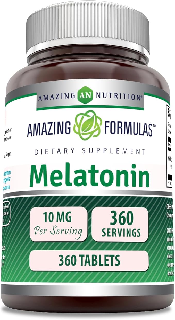 Amazing Formulas Melatonin Supplement | 10 Mg per Serving | 360 Tablets | Non-GMO | Gluten-Free | Made in USA