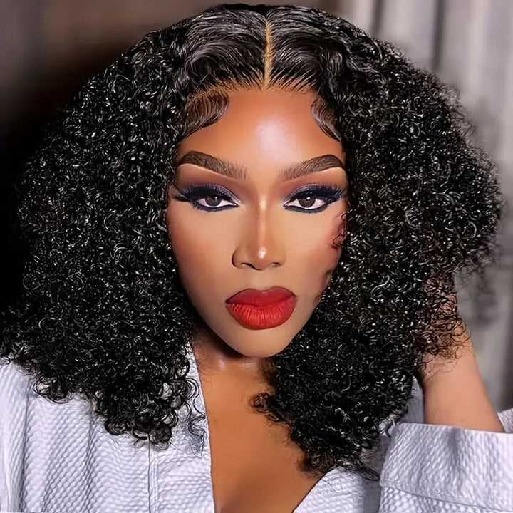 16 Inch Bob Wig Human Hair 200% Density Deep Wave Lace Front Wigs Human Hair for Women Pre Plucked Wet and Wavy Short Bob Wigs 13x4 HD Lace Frontal Wig 100% Virgin Human Hair Burmese Curly