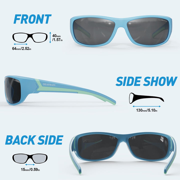 DEAFRAIN Polarized Sports Sunglasses for Men Women Driving Fishing Cycling Running UV Protection