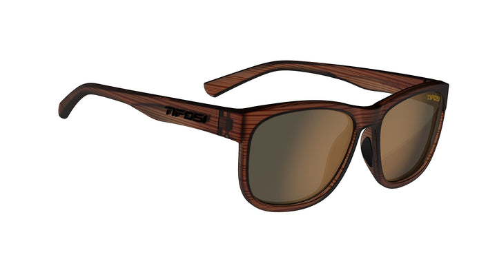 Tifosi Optics Swank XL Sunglasses (Woodgrain, Brown Lens - Polarized)