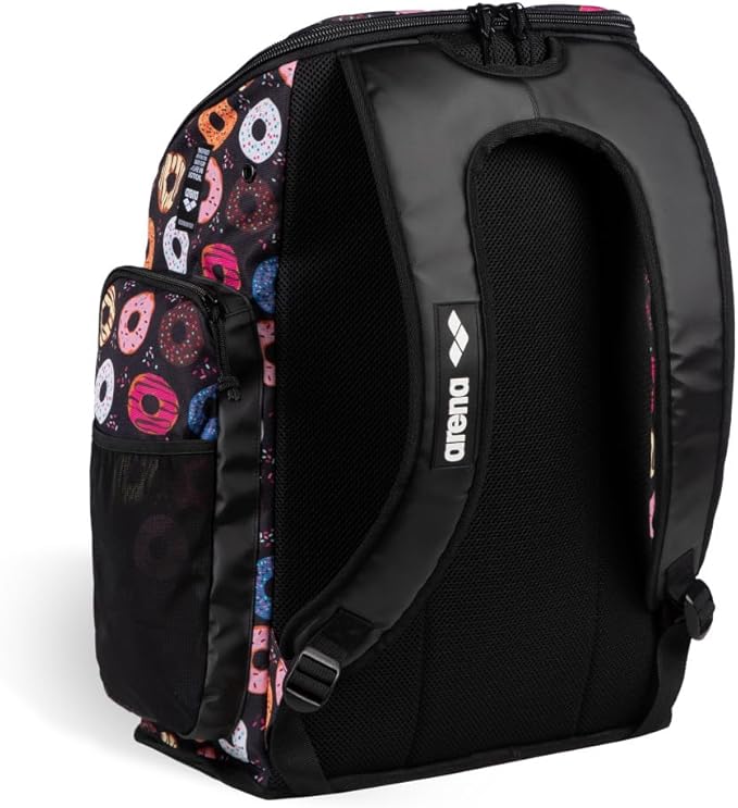 ARENA Spiky III Backpack 45 Swimming Athlete Sports Gym Rucksack Large Training Gear Equipment Swim Bag for Men and Women, 45 Liters, Donuts