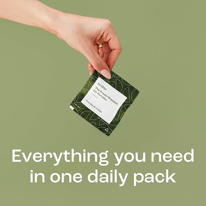 bird&be The Power Prenatal for Females - Fertility Support with Algae Oil DHA (Omega-3), CoQ10 and N-Acetyl Cysteine - 30-Day Supply (HSA/FSA Eligible)