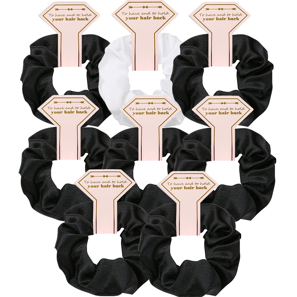 8Pcs Satin Bridesmaid Proposal Gifts Hair Ties Hair Scrunchies Bachelorette Party Favors Satin Bridesmaid Gift For Wedding Parti