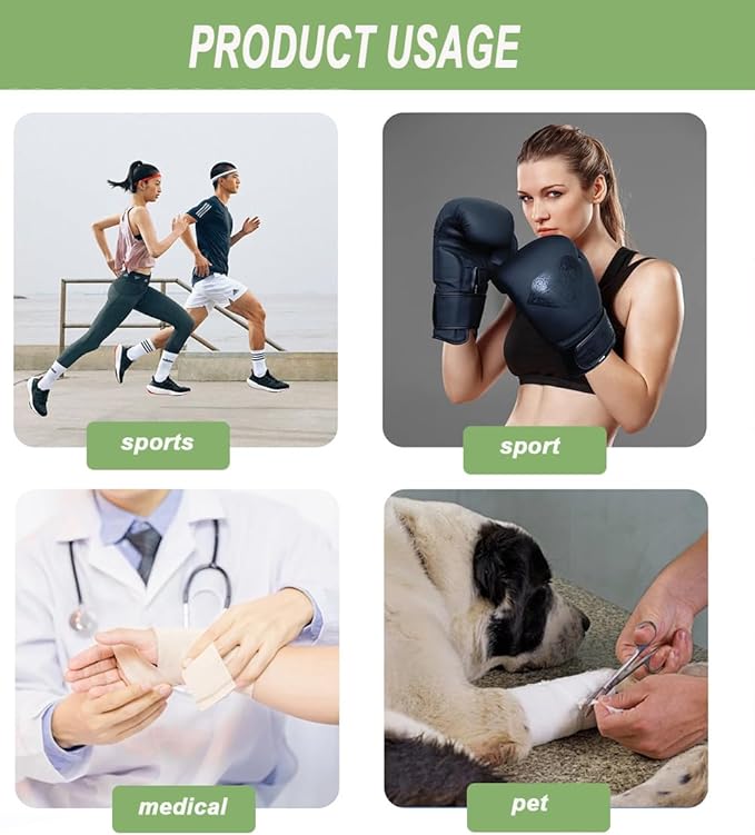 6 Pack Elastic Bandage Wrap, 3" Wide Compression Roll, Latex Free, 15' Stretched Length, Compression Leg Wraps, First Aid Kit