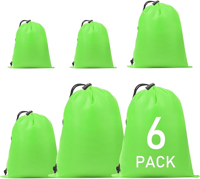 iMucci Upgrade Waterproof Drawstring Bag Sack Nylon Bag Ditty Bag for Gym Traveling, Hiking, Yoga, Shopping