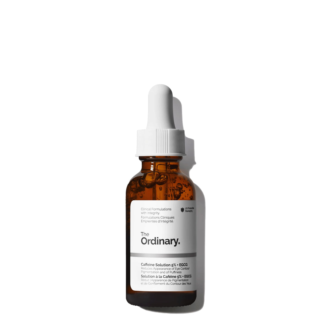 The Ordinary Caffeine Solution 5% + EGCG, Depuffing Eye Serum for Dark Circles and Tired Eyes, 1 Fl Oz