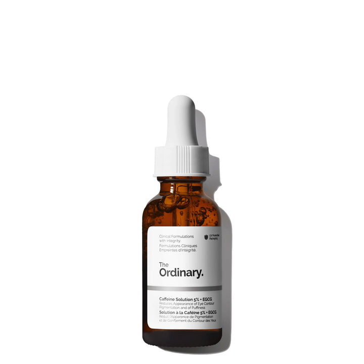 The Ordinary Caffeine Solution 5% + EGCG, Depuffing Eye Serum for Dark Circles and Tired Eyes, 1 Fl Oz