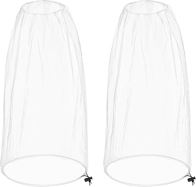2 Pack Ultra Large Mosquito Net 42x25 Inches Mosquito Head Net Oversized Insect Netting Bug Fits Most Hats for Gardening Hiking Fishing Traveling(White)