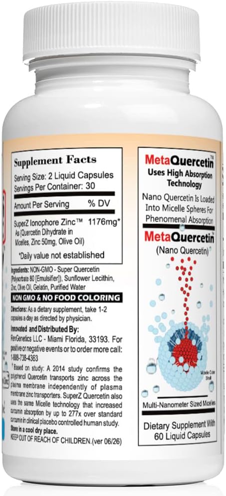 MetaQuercetin SuperZ: Micelle + Ionophore Powered Zinc™