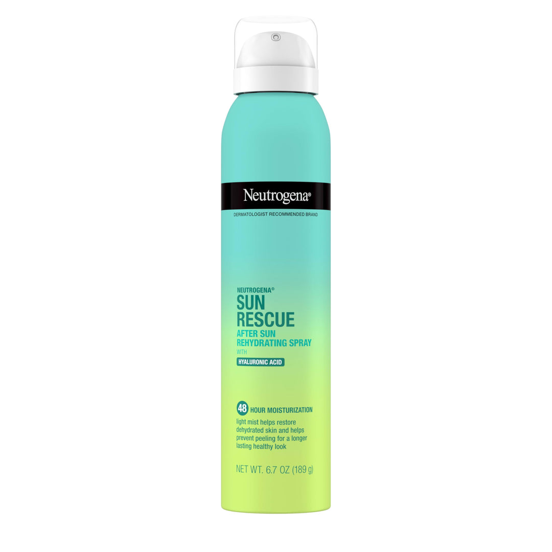 Neutrogena Sun Rescue After Sun Rehydrating Spray with Hyaluronic Acid, Vegan and Lightweight 48-Moisturizing Skin and Body Mist, Non-Comedogenic Hydration, 6.7 Oz