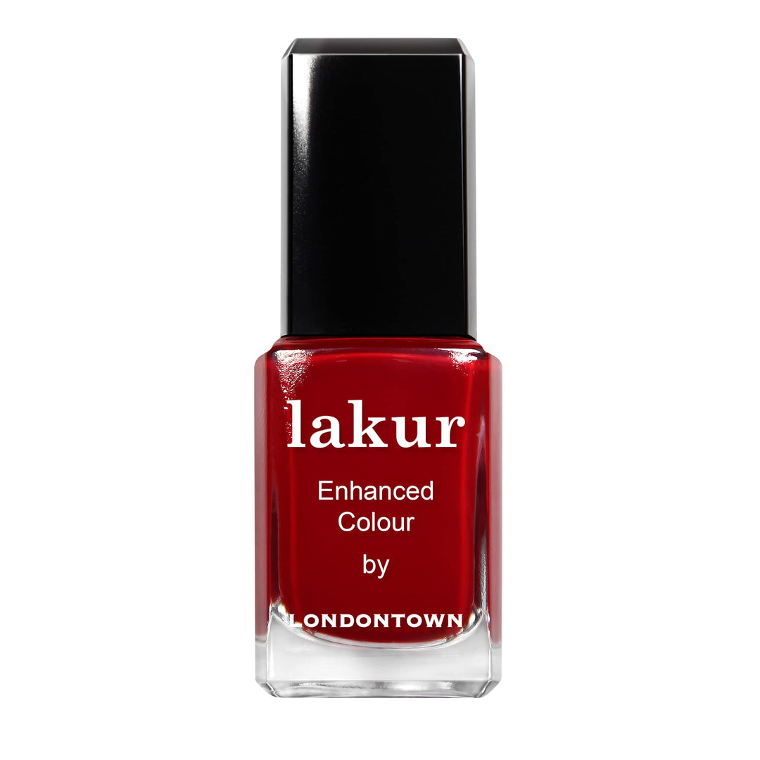 LONDONTOWN lakur Nail Polish - Chip-Resistant, Non-Toxic, Conditions & Hydrates Nails | Glossy Scarlet Red, Vendetta, .40 fl oz