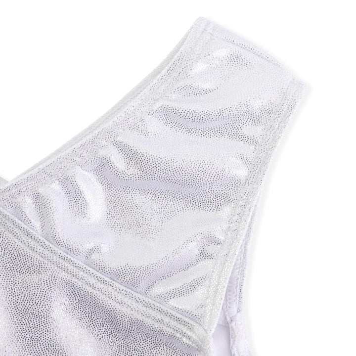 DAXIANG Gymnastics Leotards for Girls Sparkle Kids Unitard Biketards with Shorts Pink Purple 3-4Y