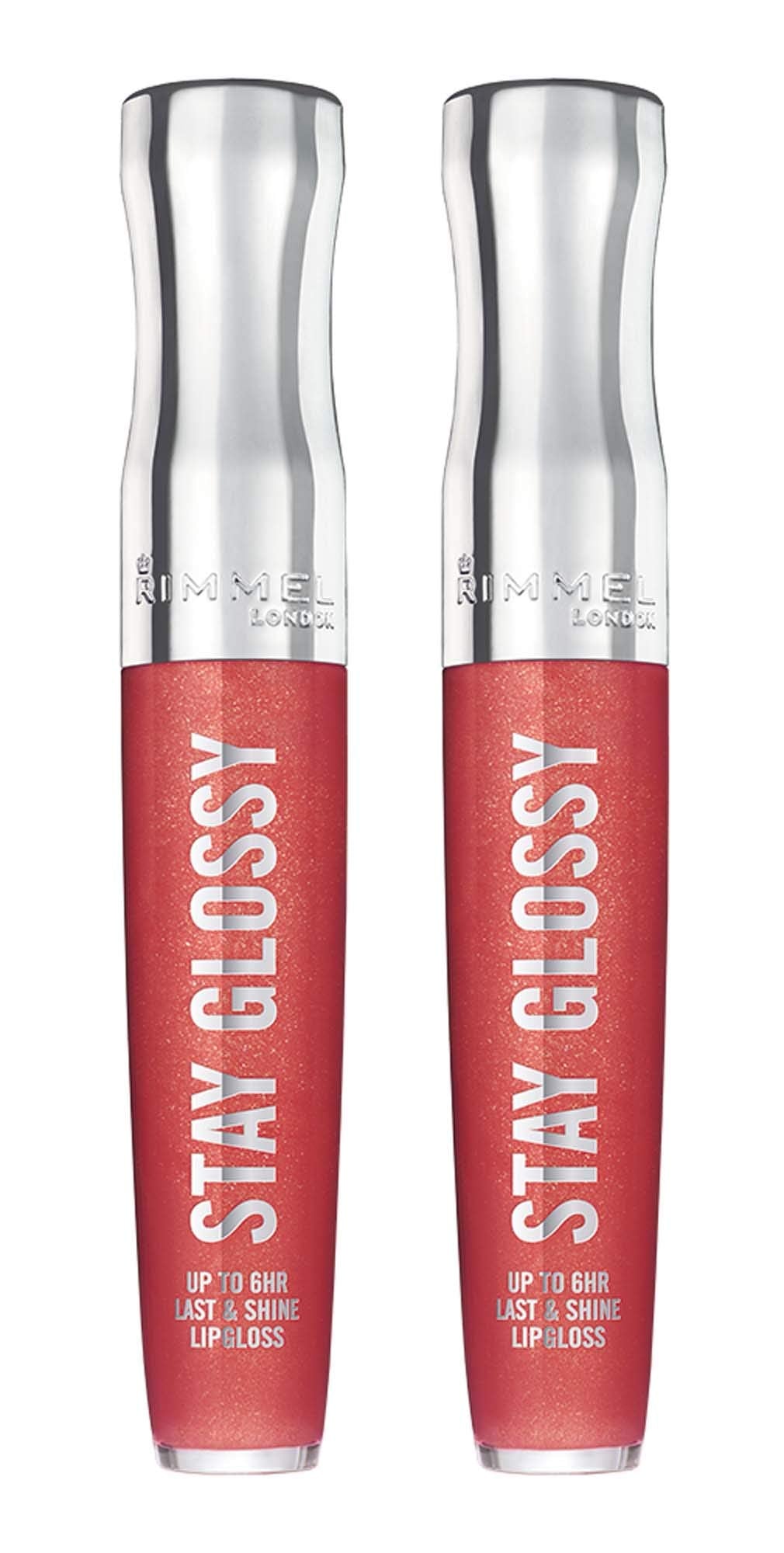 Rimmel Stay Glossy 6HR Lip Gloss, All Day Seduction, 0.18 Fl Oz (Pack of 2)