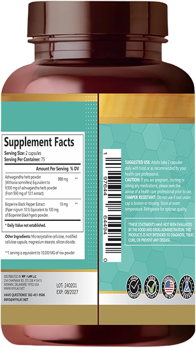 Ashwagandha 1000 MG - 150 Capsules | May Help Stress Relief*, Energy Boost*, and Immune Support* | Natural, Gluten-Free