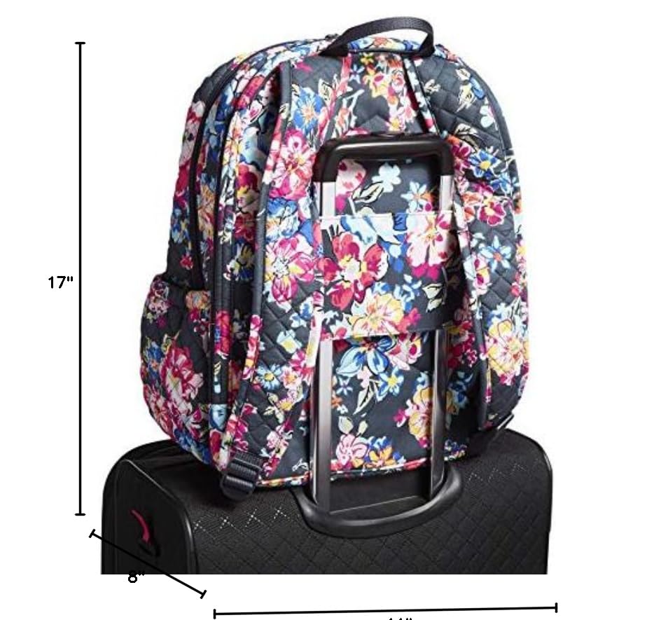 Vera Bradley Women's Cotton Campus Backpack, Pretty Posies, One Size