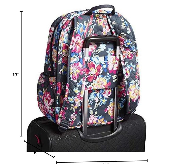 Vera Bradley Women's Cotton Campus Backpack, Pretty Posies, One Size